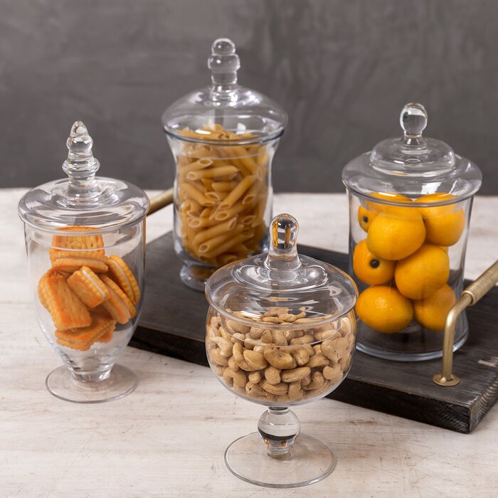 Willa Arlo Interiors 4 Piece Clear Glass Apothecary Jar Set And Reviews